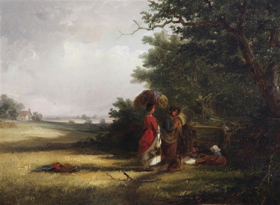 Thomas Smythe (1825-1906) Harvesters at rest 12 x 16in.